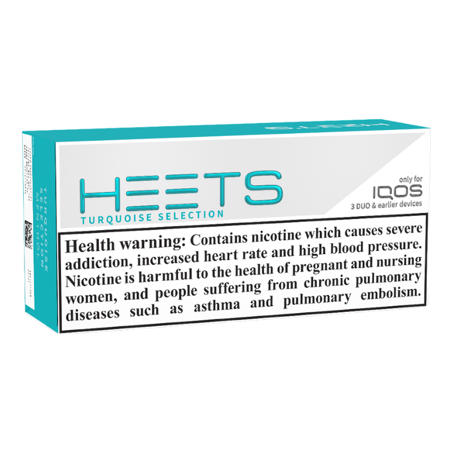 HEETS SELECTION TURQUOISE MENTHOL (10 عبوات), فيروزي